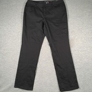 Apt. 9 Jeans Womens 16 Black Curvy Straight Mid Rise Stretch Denim Pants Casual
